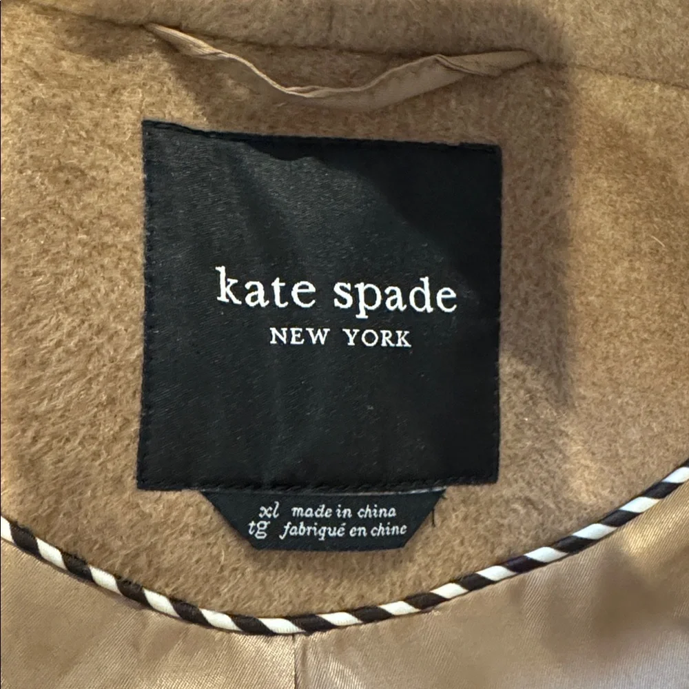 NWT - Kate Spade New York High Neck Wool Blend Coat in Camel - Size XL